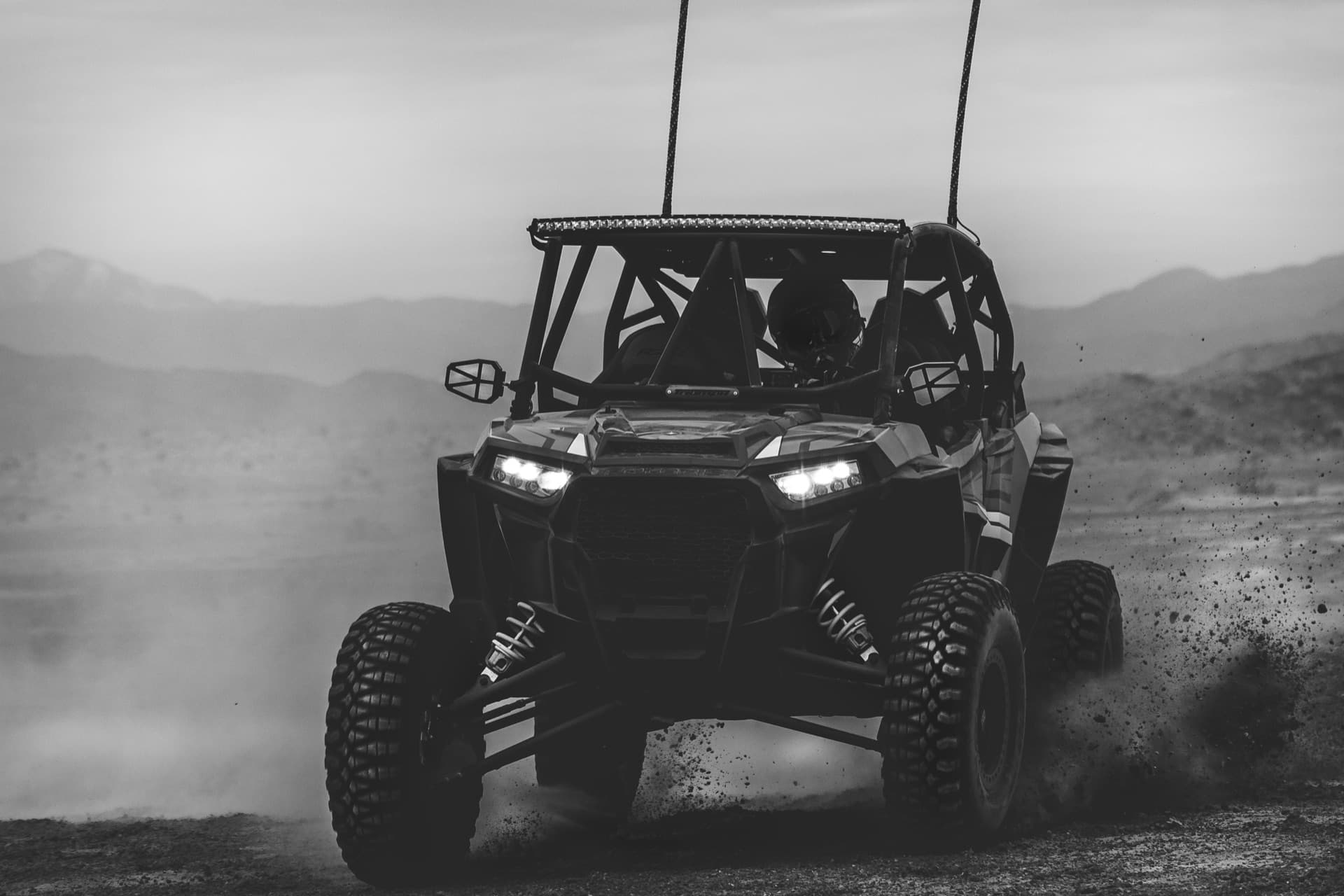 Headlights and dust. The only way to roll.